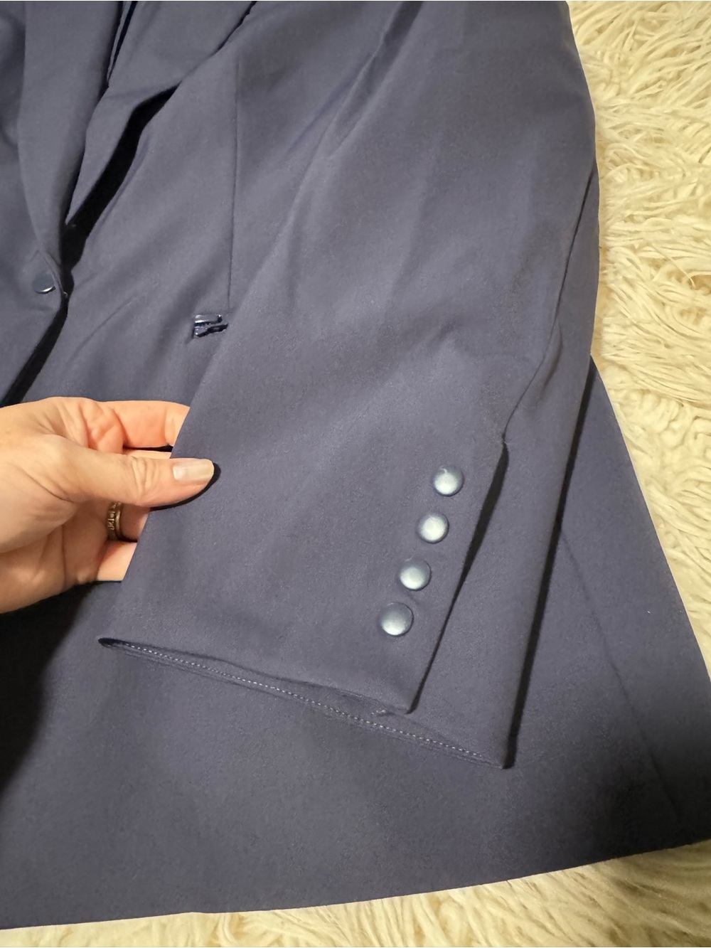Quince Scuba Single Breasted Convertible Blazer Size XL Deep Navy NWT - Picture 6 of 15